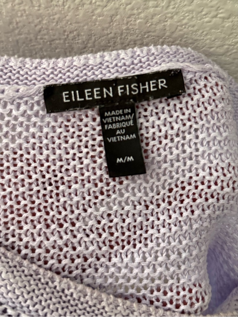Eileen Fisher Organic Linen Cotton Slub Box Top Med Lilac Knit Casual Coastal - Picture 11 of 11